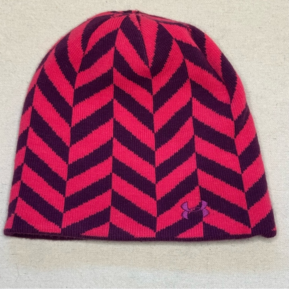 Under Armour Pink and Purple Chevron Beanie